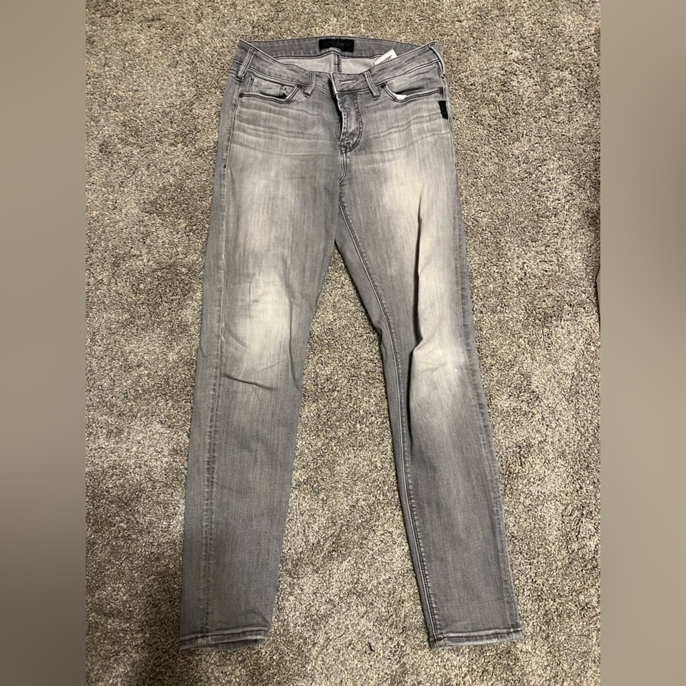 Silver Mazy Skinny Jeans, Gray, size 28